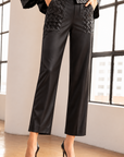 JOH Apparel Corrine Satin Pants with Braided Pockets
