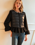 JOH Apparel James Jewel-Embellished Peplum Puffer Jacket