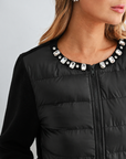 JOH Apparel James Jewel-Embellished Peplum Puffer Jacket