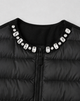 JOH Apparel James Jewel-Embellished Peplum Puffer Jacket