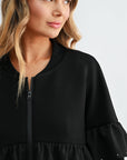 JOH Apparel Fenya Studded Ruffle Scuba Jacket