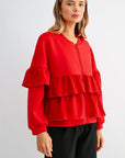 JOH Apparel Fenya Studded Ruffle Scuba Jacket