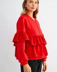 JOH Apparel Fenya Studded Ruffle Scuba Jacket