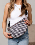 Layla Woven Checkered Crossbody Sling Bag