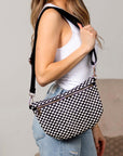 Layla Woven Checkered Crossbody Sling Bag