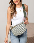 Layla Woven Checkered Crossbody Sling Bag