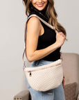 Layla Woven Checkered Crossbody Sling Bag