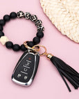 Silicone Color Block Print Key Ring Bracelet