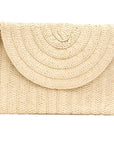 Straw Foldover Convertible Clutch