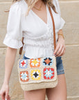 Sylvie Foldover Crochet Woven Crossbody