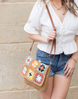 Sylvie Foldover Crochet Woven Crossbody