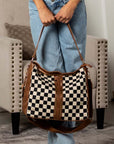 Vanessa Checkered Convertible Hobo Bag & Wristlet Set
