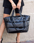 Metallic Puffer Tote