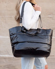 Metallic Puffer Tote