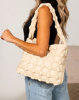 Maya Basket Weave Puffer Tote