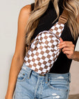Kenzie Nylon Checkered Sling Bag