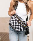 Frankie Oversize Double Zip Print Crescent Sling