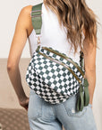 Frankie Oversize Double Zip Print Crescent Sling
