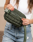 Evyn Quilted Puffer Sling Crossbody Belt Bum Fanny Waist Bag