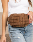 Evyn Quilted Puffer Sling Crossbody Belt Bum Fanny Waist Bag