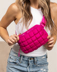 Evyn Quilted Puffer Sling Crossbody Belt Bum Fanny Waist Bag