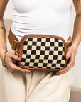 Alva Mixed Media Check Sling Crossbody Belt Bum Fanny Waist Bag
