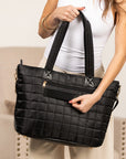 Mila Quilted Traveler Tote with Mini Clutch