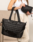 Mila Quilted Traveler Tote with Mini Clutch