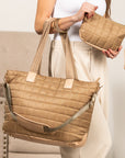 Mila Quilted Traveler Tote with Mini Clutch