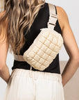 Evyn Quilted Puffer Sling Crossbody Belt Bum Fanny Waist Bag