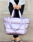 Metallic Puffer Tote