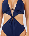 One Piece Bathing Suit Open Top with Cut Out Waist