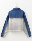 Denim Colorblock Patchwork Buttoned Jacket