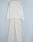 Sugarplum Christmas Patchwork Pajama Set — White