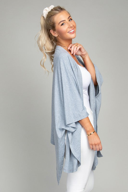 Drop Shoulder Open Front Cardigan  Cardigan, Cardigan fall outfit, Outfits  with grey cardigan