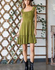 Jade By Jane Ruched Waist Ruffled Sleeveless Dress PLUS