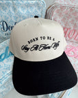 Born To Be A Stay At Home Wife - Black Vintage Trucker Hat - My Pampered Life Seattle