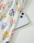 Floral Stripe Colorblock Square Neck Shirred Dress