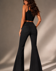 GJG Denim Shooting Star Bell Bottom Jeans — Black & Silver
