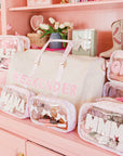 Weekender Oversized Canvas Duffel - Pink Toile - My Pampered Life Seattle