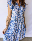 Floral Ruffle Tiered Midi Dress