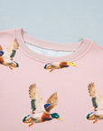 Mallard Duck Drop Shoulder Long Sleeve Sweatshirt