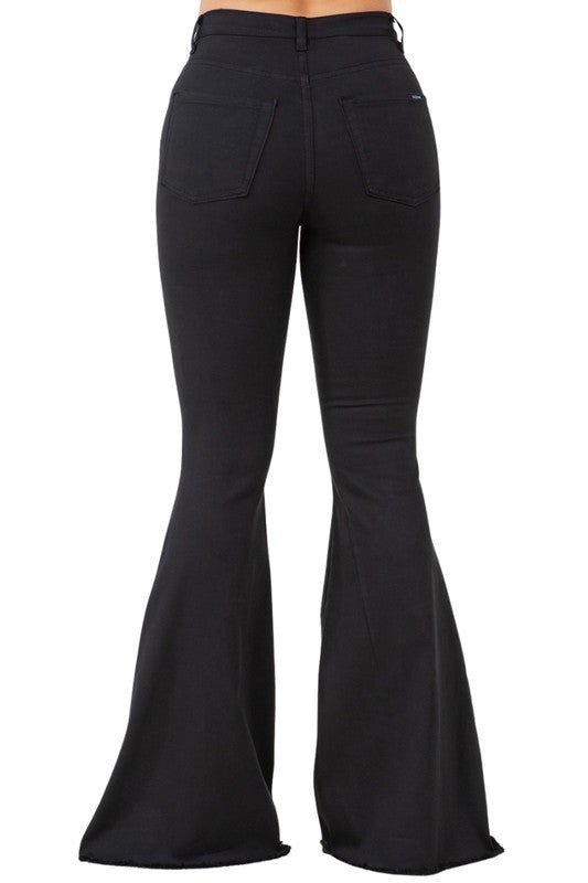 GJG Denim Angela Bell Bottom Jean in Black-Inseam 30