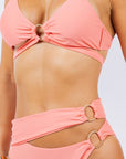 Two Piece Wrapping Bikini with Multi O-Rings