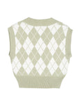 Lilou Knitted Argyle Sweater Vest