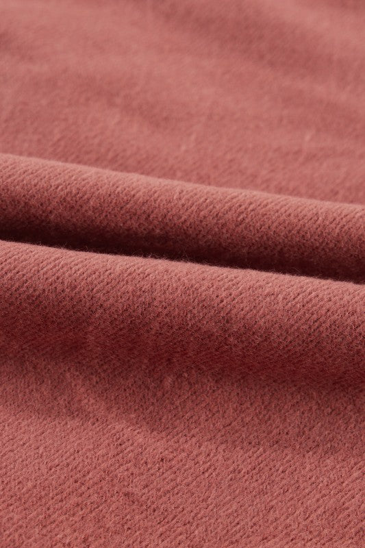 Solid Fleece-Lined Half-Zip Up Collar Sweatshirt
