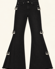 GJG Denim Silver Reign High Rise Flare Jeans – Black