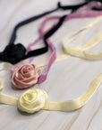 Satin Rose Velvet Sash Necklace