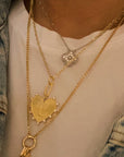 Clip Hanging Initial Heart Necklace
