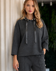 Francine French Scuba Pearl Hoodie - Dark Colors